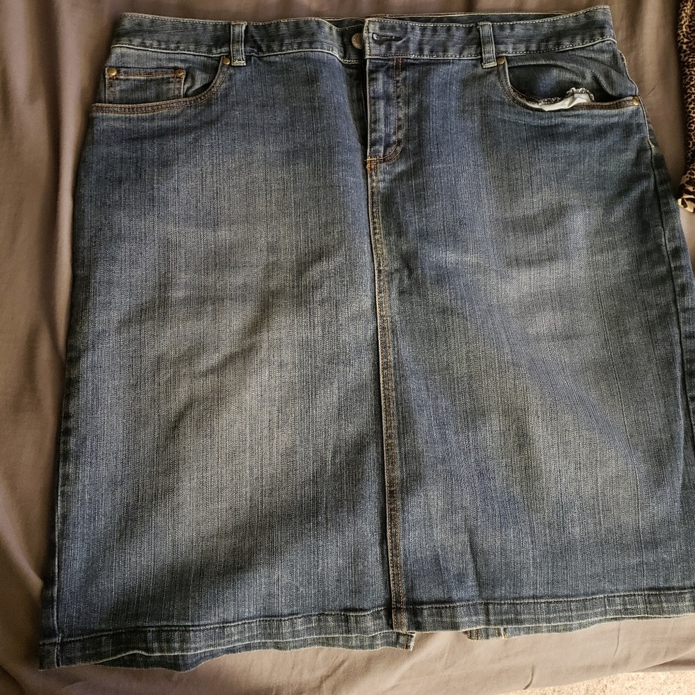 Old Navy Sz 18 Medium Denim Blue Pencil Skirt
